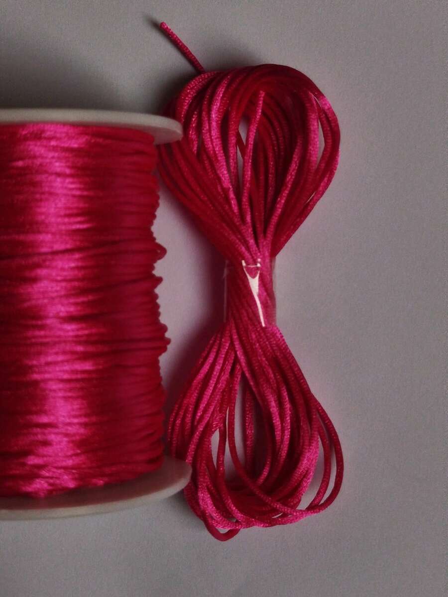 Silk Thread Satin Cord 2mm - 5 Meters Various Colors - 玫紅色 - 查看 1