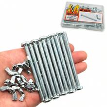Matrelt 20Pack 1/4"-20 X3 Screw Bolts And Wing Nut Kit 10pcs Machine Screws With Round Head  10pcs Butterfly Hand Twist Tighten Nut Zinc - ColorE - View 1
