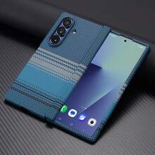 1pc Multi-Color Kevlar Magnetic Carbon Fiber Texture Integrated Hinge Gradient Layer Luxury High-End Water Transfer Matte Leather Texture PC Dual-Side Protective Case For Samsung Galaxy Z Fold 8/Z Fold 8 Ultra/Z Fold 7/Z Fold 6/Z Fold 5/Z Fold 4 - Multicolor - View 11