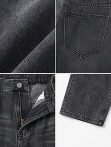 Tween Boy Casual Fashion Loose Fit Denim Jeans With Pockets, Spring/Autumn/Winter - Black - View 6