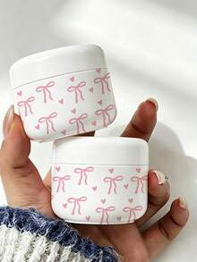 白色蝴蝶結旅行分裝瓶，適用於乳霜、乳液及其他護膚產品，可重複使用，適合存放卸妝產品、泥膜、身體乳液、護手霜等，海灘、夏季、郵輪及各種旅行必備，也適合送給朋友、家人、好朋友或同學的禮物 - 彩色 - 查看 4