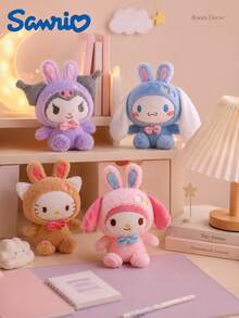 SANRIO 1件兔子毛絨娃娃，25cm柔軟毛絨娃娃，可愛日式風格禮物，適合女孩、兒童、收藏家，房間裝飾、汽車裝飾 - 彩色 - 查看 7