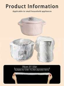 100/50/10/1pc Universal Transparent Plastic Dust Cover, Suitable For Electric Fan, Rice Cooker, Cookware, Kitchen Baking Tray, Microwave Oven And Other Household Appliances - Multicolor - View 5