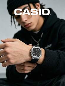 Casio 男士運動商務腕錶，礦物水晶鏡面，5ATM 防水，針扣式軟錶帶 MTP-B195L-1AV - 銀色 - 查看 4