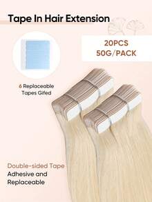 jessie's wig Jessie's 貼片式接髮片 真人髮絲 20片/包 50g 絲滑直髮 漂染金髮 接髮片 自然外觀 高品質 貼片式接髮 金色 60# - S60 - 查看 4