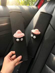 Cute Coal Ball Car Seat Belt Shoulder Pad, Soft Anti-Chafing Interior Decor Cover, Universal Fit Car Interior Decoration, Soft Anti-Abrasion Shoulder Protector - Coal Ball - View 12