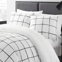 Queen Size Zander Microfiber Duvet Cover Set |   White Cityscape Urban Modern Bedding |   Ultra Soft Double Brushed Hotel Quality |   Wrinkle Free Stain Resistant Hypoallergenic |   Machine Washable Easy Care All Season Breathable - White - View 5