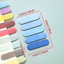 100sheets Transparent Sticky Notes Self-Adhesive Bookmarks Annotation Reading Book Transparent Labels Cute Stationery Back To School Must Have - one-size - View 16