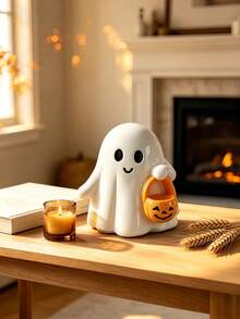 Cirelle 1pc Cute Ghost Pumpkin Decor, Autumn Halloween Home Accent, Suitable For Living Room Mantel, Entryway Table, Bedroom Nightstand, Bookshelf Fall Decoration - one-size - View 7