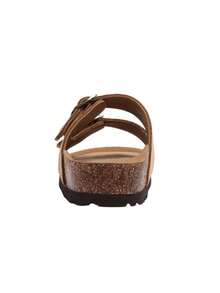 CAMEL CROWN Women's Double Buckle Cork Sole Sandals, Adjustable Slip-On Slides, Open Toe Comfortable Sandals, Lightweight Casual Summer Beach Slippers - Brown - View 4