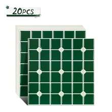 WalDecoo 1/5/10/20pcs 10"X10" Deep Emerald Glossy Octagonal Mosaic Self-Adhesive Wall Tiles, Waterproof Strong Adhesive Backing Easy To Clean, Kitchen Bathroom Splash Wall Decor - Jade Diamond Pattern - View 16