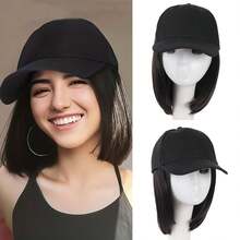 Wig, Baseball Cap With Hair Attached For Women, Adjustable Hat Wig With Heat Resistant Synthetic, 6 Inch, Baseball Cap With Hair Extensions In Straight Or Curly Styles - Multicolor - View 12
