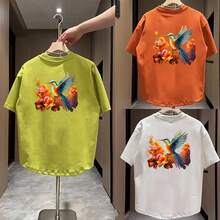 1pc/2pcs/3pcs Blue Hummingbird On Yellow Flower Heat Transfer Patch Sticker, Suitable For Men And Women, Washable, Applicable To T-Shirts, Jeans, Jackets, Backpacks, Clothes, Hats, Etc., Make Your Clothing More Shiny - Multicolor - View 3