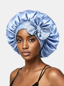 1pc Women's Adjustable Ribbon Satin Sleep Cap Headscarf Headwrap Suitable For Daily Use - Kong Lan - View 22