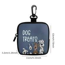 1pc Zipper Closure Dog Training Treat Bag - Portable Polyester Pet Treat Bag, Suitable For Outdoor Activities And Dog Walking, Colorful Design, Single-Sided Printing, One Side Transparent, Essential For Dog Walking | Vibrant Dog Accessory | Durable Zipper - Multicolor - View 5