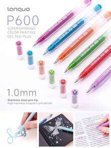Languo 3D Planner Pen - 216 Colors Acrylic Gel Pen Set & 48 Colors Metallic Finish & 4 Gift Box Packaging (24/36/54/72 Colors) Op, First Day Of School - Multicolor - View 8