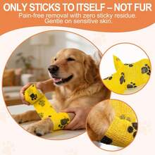 AVINLI 6 Rolls Vet Wrap Cohesive Bandage, Self Adhesive Non-Woven Pet First Aid Tape For Dogs, Cats, Horses, Wound Care, Sticks Only To Itself, - White - View 4