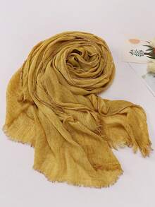 1pc New Dyed Chain Beaded Scarf, Women's Muslim Hijab, Daily Evening Wear, Beach, Sun Protection, Lightweight Soft Shawl, Holiday Gift - Multicolor - View 19