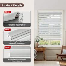No Drill No Tools Cordless Zebra Blinds, Renter Friendly, Dual Layer Shades For Indoor Windows, Easy To Install Thermal Insulated Privacy Variant 1 - None - View 7