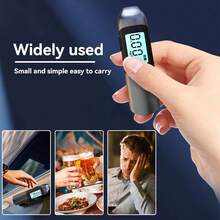 Alcoholímetro Portátil 1 Pieza Recargable USB, Pantalla HD, Luz Tricolor y Aviso de Voz, Medidor de Alcohol para Casa, Fiestas y Viajes - Conjunto de dos piezas - Ver 3