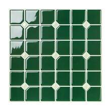 WalDecoo 1/5/10/20pcs 10"X10" Deep Emerald Glossy Octagonal Mosaic Self-Adhesive Wall Tiles, Waterproof Strong Adhesive Backing Easy To Clean, Kitchen Bathroom Splash Wall Decor - Jade Diamond Pattern - View 13