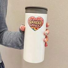 1PC 3Inches Just A Girl Who Needs Her Snacky Snacks Retro Food Humor Sticker, Cute Relatable Quote Design For Laptops, Notebooks, Water Bottles, Cups, Journals, Lockers, Perfect Gift For Students, Teachers, Office Workers, Creatives, And Snack - Multicolor - View 5