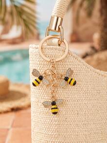 1 Set European And American New Hot-Selling Bee Rhinestone Keychain Bag Pendant - Multicolor - View 2
