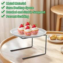 5pcs Pizza Serving Stands, Restaurant And Home Pizza Display Racks, Pizza Serving Stands, Pizza Lifting Tray And Rack - Black - View 9