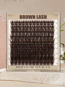 108 Clusters LU Curl Brown Fluffy Dense Makeup-Look Eyelash Clusters, 10-16mm LUD Curl Manga Wispy False Eyelash Extensions - C - View 3