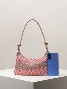 (隨機圖案) 肩背包，鉤編套裝，晚宴服裝，舞會包，舞會配件，婚禮用品，優雅女士手提包，送給女性的禮物 - 彩色 - 查看 3