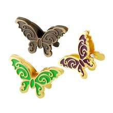 2pcs Creative Butterfly Shaped Metal Office Clips, Photo Clips, Document & Ticket Organizer, Money Clips, Small Size (Available In Antique Bronze/Green/Purple) - Clip - View 7