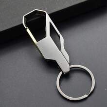 1pc, Fashionable Minimalist Metal Keychain, Men's Outdoor Camping Hiking Accessory - Black - View 3