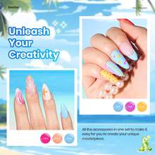Beetles 20 Colors 7.5ML Neon Gel Nail Polish Set, Summer Collection, Pearl Pink, Blue, Red, Yellow & Orange Soak Off UV LED Gel Polish With Base Coat, Glossy & Matte Top Coat - 20 Colors Tropical Bloom - 查看 4