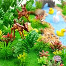50 piezas de árboles y plantas artificiales en miniatura simulados - arbustos verdes realistas, para la construcción de paisajes en maquetas de trenes, escenarios y decoración del paisaje - ideal para proyectos DIY y aficionados - Multicolor - Ver 8