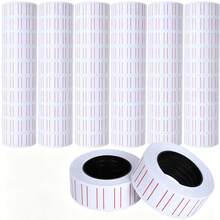 20pcs White With Red Line Self-Adhesive Price Label Stickers, Super Strong Adhesion Single-Line Price Gun Paper, Suitable For Retail Stores, Supermarkets, Offices And Home Organization Marking Multi-Purpose Pricing Labels/Book Labels/Student Supplies - 20 Rolls - View 5