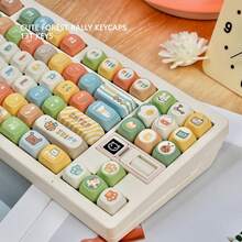 Forest Animals Cute Cartoon PBT Keycaps Creative DIY 5-Sided Dye-Sublimation Compatible With Mechanical Keyboards - View 4