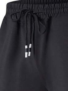 Men's Black Joggers, Casual Sports Long Pants With Zipper Pockets And Drawstring Waist, Suitable For Daily Wear - Black - View 5