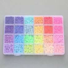 1 Box 4800pcs/2 Boxes 9600pcs 24 Colors Polymer Clay Beads Spacer Beads Heishi Beads Suitable For Necklace Bracelet Phone Chain DIY Jewelry Making - A - View 2