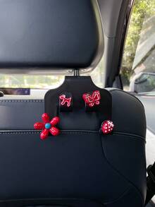 1PC Strawberry Flower Puppy Butterfly Resin Decor Car Seat Multi-Function Storage Hook Back Seat Phone Holder - Multicolor - View 1