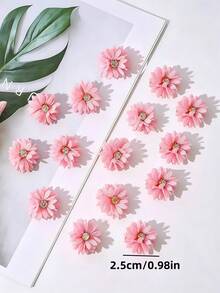 20/10pcs/Set Soft Pink Chiffon 3D Flower Hair Clips, Flower Design With Rhinestone Embellishments, Gentle Sweet Cute, Minimalist Fashion Hair Accessories - Suitable For Girls And Teenagers, Daily School, Vacation, - Multicolor - View 7