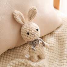 Handmade Baby Soothing Rattle, Develops Baby's Auditory Ability, Suitable As A Gift For New Moms, Suitable For Christmas And Newborn Commemoration, Rabbit-Shaped Rattle, Parent-Child Interactive Toy, Built-In Bell, Cute Design, Rich Details, Attracts Baby's Attention - Multicolor - View 7