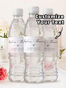 1/20/40pcs Wedding Anniversary Customized Water Bottle Stickers, PVC Waterproof & Oil-Resistant, Marking Drinks, Wedding Favors, Suitable For Weddings, Parties, Birthdays, Bridal Shower - Multicolor 1 - View 5