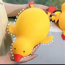 1pc Giant Yellow Duck Slow Rebound Squeeze Toy, High Elasticity Soft Stress Relief Toy, Silky Touch, Super Soft Desktop Decor, Creative Unique Relaxing Gift, Extra Large Size For Great Satisfaction - Multicolor - View 3