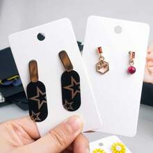 50 piezas Tarjetas de papel kraft para aretes 6*9cm Tarjetas para collares Tarjetas para joyas Tarjetas para aretes Tarjetas para collares y aretes de botón - Negro - Ver 5