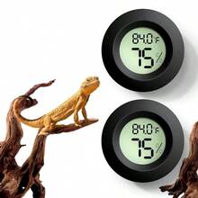 Accesorios para tanque de reptiles, 2 piezas termómetro para reptiles y medidor de humedad para dragón barbudo, araña saltarina, gecko leopardo, cangrejo ermitaño, gecko, pitón bola, lagarto - versión de 150 g de espesor - Ver 1