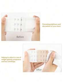 موسع حمالة الصدر، 2 خطاف 3 صفوف، طول ممتد، إكسسوار ملابس داخلية، مرن، قابل للتعديل، موسع حمالة الصدر، إغلاق خلفي لحمالة الصدر - متعدد الألوان - مشاهدة 7
