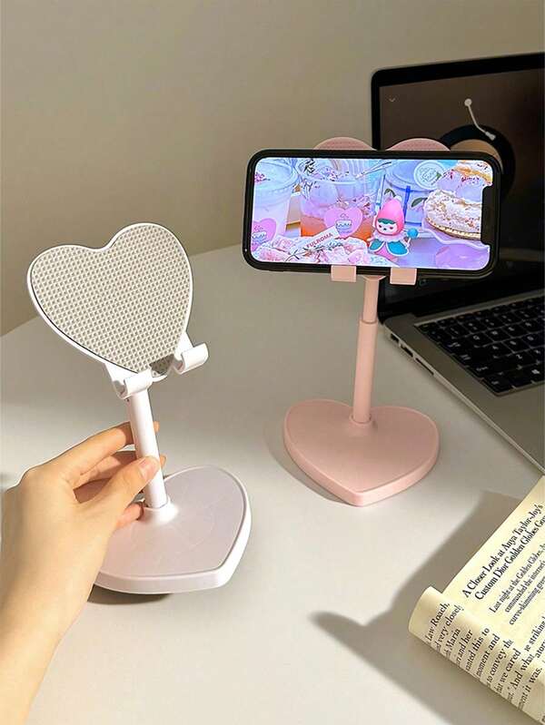 Heart-Shaped Phone Stand, Adjustable Multi-Function Stand, Non-Slip Desktop Stand, Suitable For Desk, Perfect For Slouchy Movie Watching And Live Streaming In Dorm, Suitable For Labor Day Office Use And Autumn Dorm Decoration