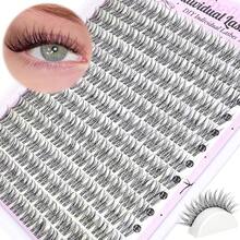 LIMEIKAI 14 Rows Natural Individual Eyelashes Eyelashes DIY Wispy Cluster Eyelash Extensions Individual Eyelashes 10-12mm Manga Cluster Eyelashes Fish Tail, Wispy/Nature Style, C Curl, Beginner-Friendly, Reusable Eyelash Extensions For Natural & Doll Looks - View 8