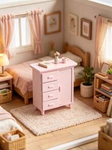 1 Set 16cm 1:12 Dollhouse Miniature Luxury Fun Dollhouse Furniture, Complete Set Of Home Decor, Bedroom And Living Room Scene Miniature Items, Suitable For Soft Decor Matching; Adult Women Collection Atmosphere Good Item, Desktop Micro Landscape, All-Season Indoor Scene - Multicolor - View 7