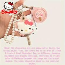 SANRIO Hello Kitty Key Cover & Card Protector dengan Rantai Mutiara. Desain yang imut dan fungsional, ideal untuk penggunaan sehari-hari dan sebagai hadiah menawan untuk penggemar Sanrio. - View 4